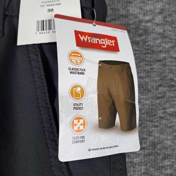 Wrangler Outdoor Performance Zip Utility Shorts Men's Black Sz 30 UPF 50 NWT - Picture 5 of 11